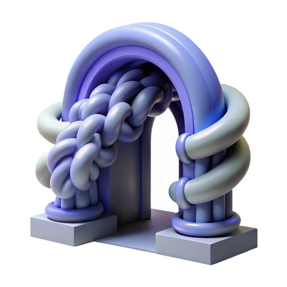impressive modern Abstract Archway 3D Render of Twisted Rope Design genuine png