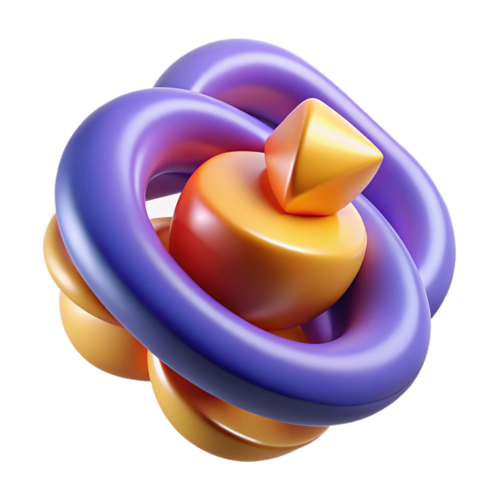extraordinary modern Abstract 3D Render Intertwined Geometric Forms premium png