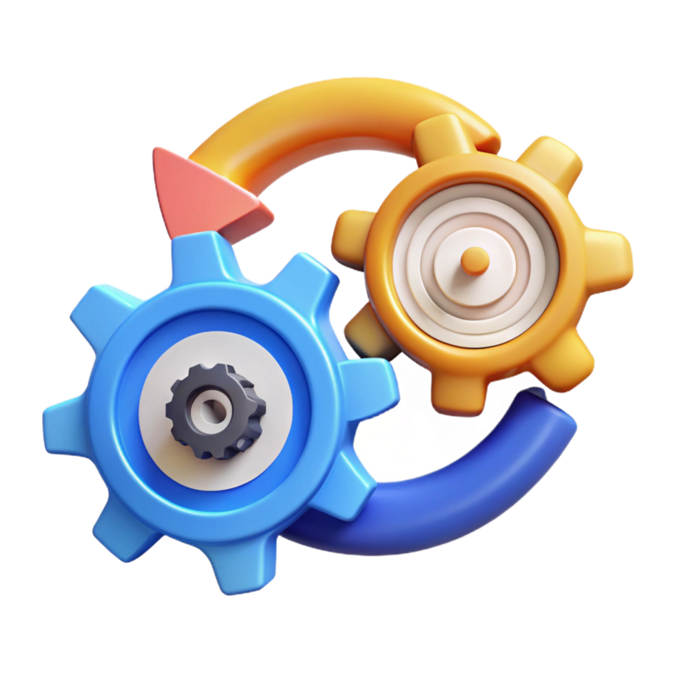 magnificent classic Interconnected Gears System Workflow Optimization high resolution png
