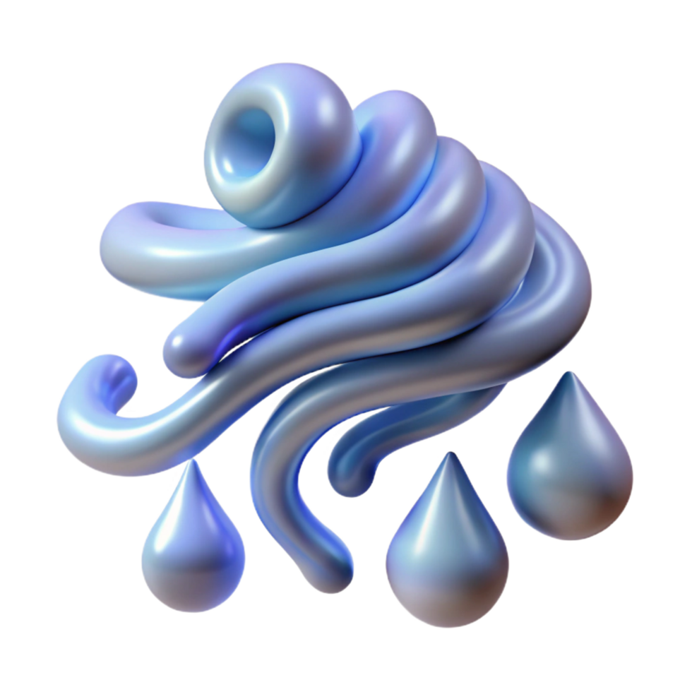 impressive modern Abstract Blue Liquid, 3D Render, Swirls, Droplets high quality png