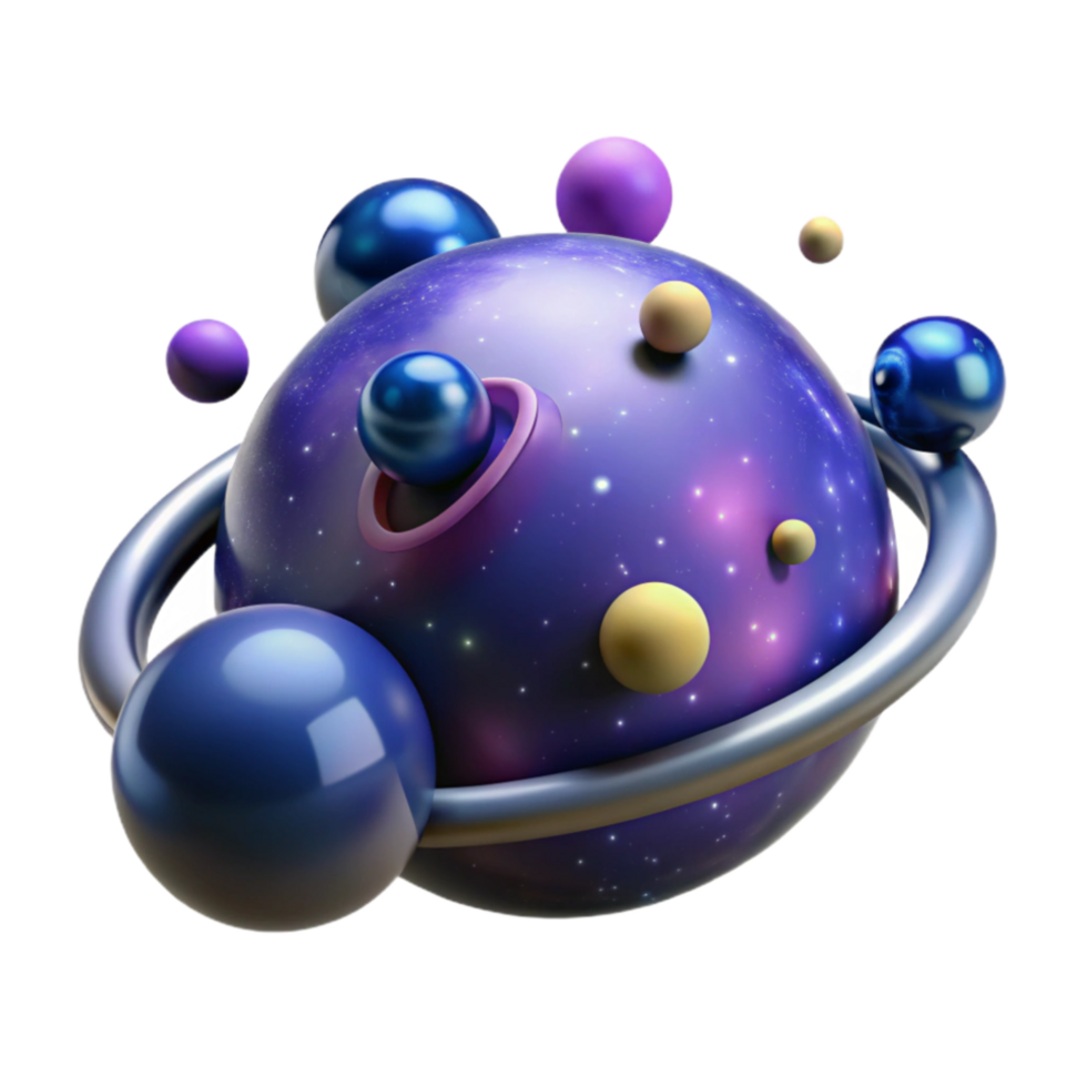 magnificent rustic Cosmic Sphere 3D Render of Celestial Bodies premium png
