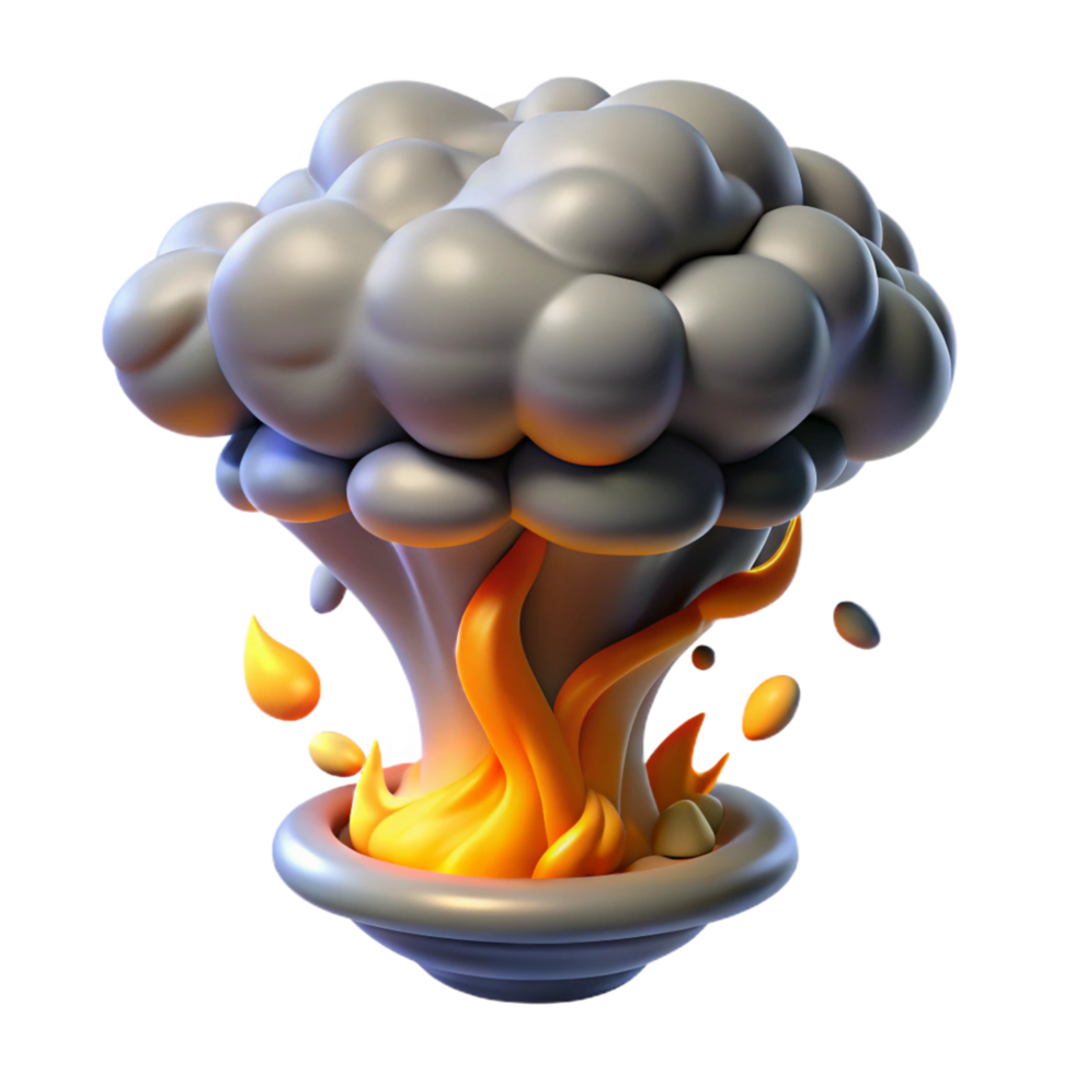 magnificent rustic 3D Render of a Cartoon Explosion professional png