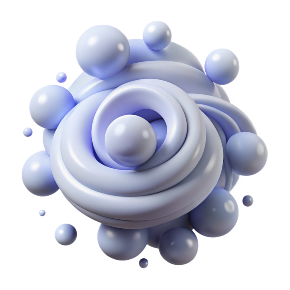 stunning traditional Abstract Lavender 3D Render Swirling Spheres authentic png