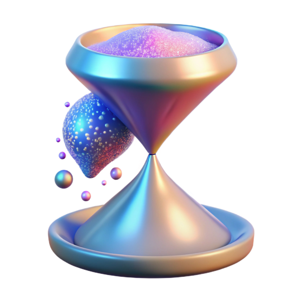vibrant vintage Abstract Hourglass Time, Transition, and Transformation premium png
