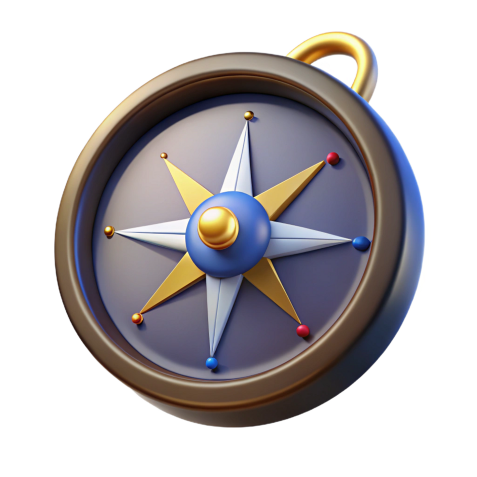 extraordinary classic 3D Compass Rose Navigation Icon, Direction Symbol original png