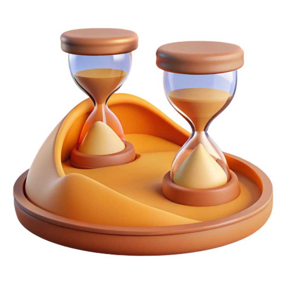 serene rustic Dual Hourglass Time Management Concept high resolution png