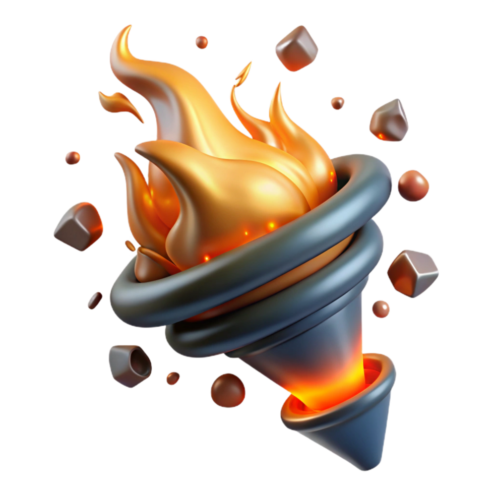 impressive classic Abstract 3D Render Fire and Vortex high quality png
