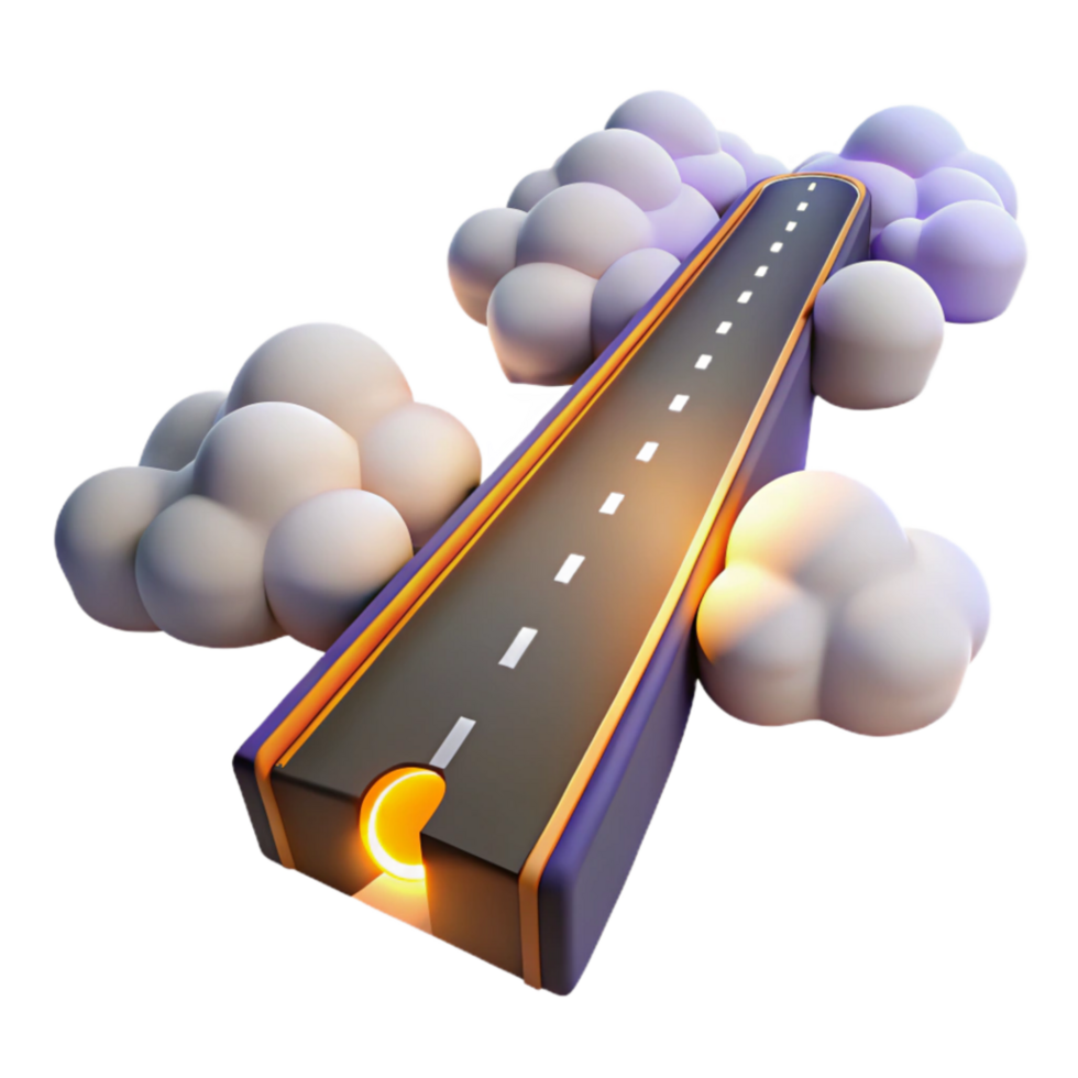 serene artistic Elevated Road to Success A Journey Through the Clouds professional png