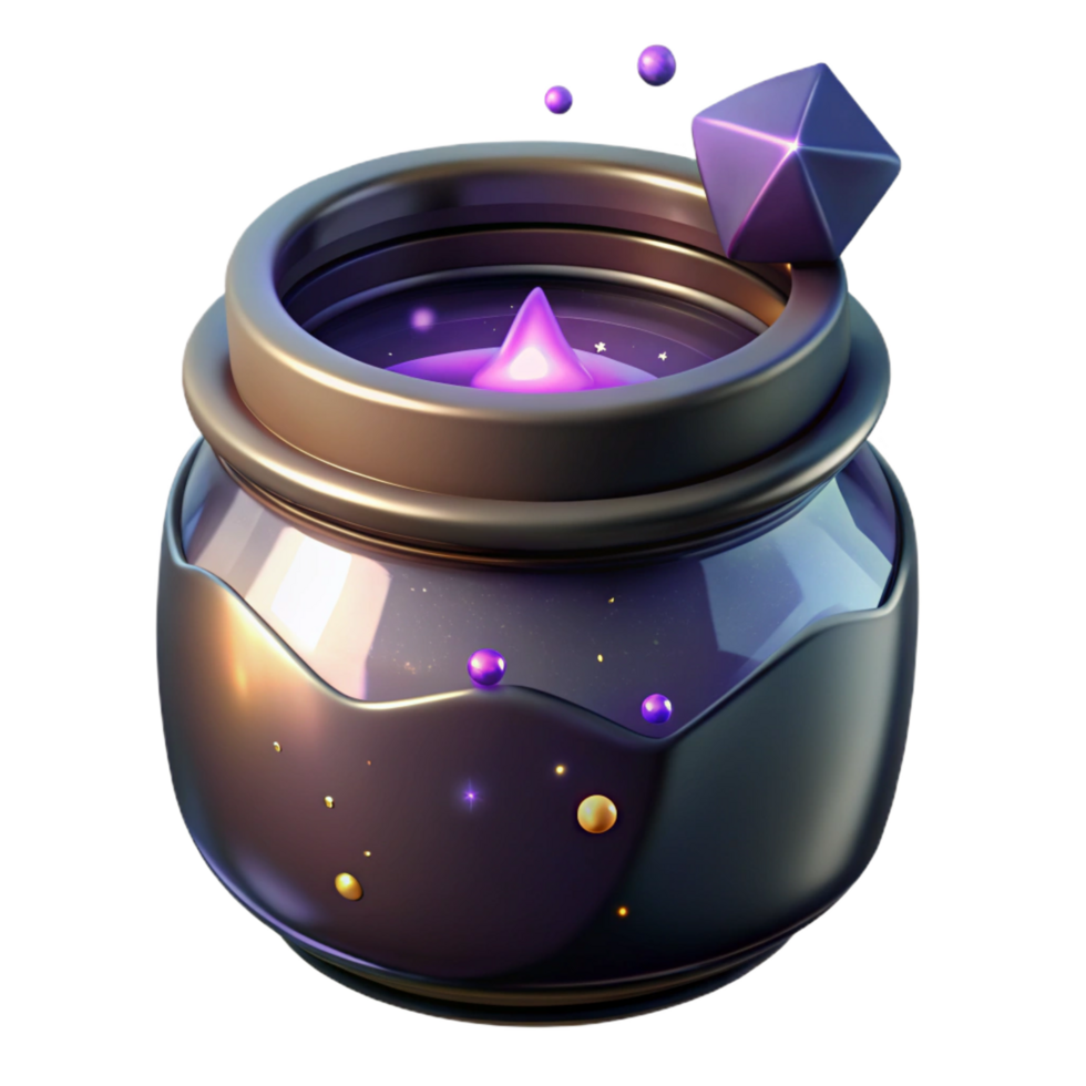 impressive artistic Magical Potion Jar 3D Render of Fantasy Concoction high resolution png