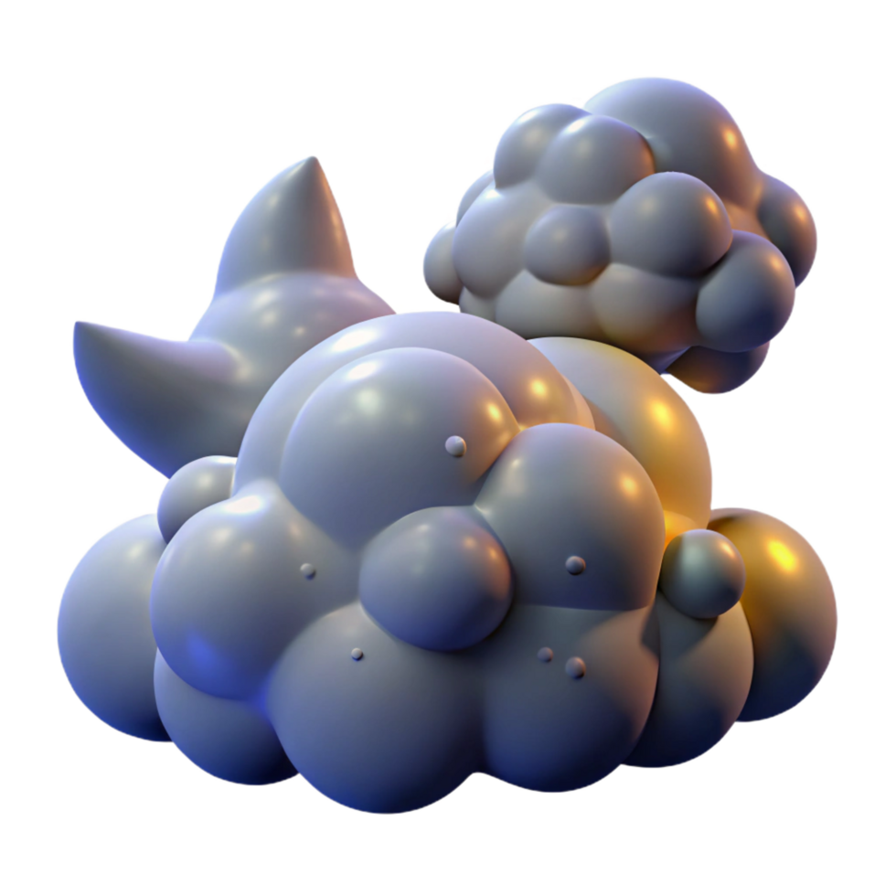 dramatic abstract Abstract 3D Render of a Cloud-like Form genuine png