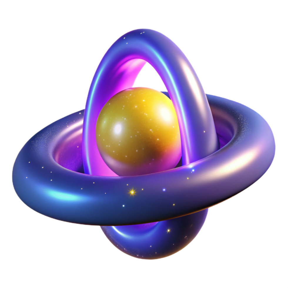 stunning artistic Abstract Cosmic Sphere Glowing Orbitals Celestial Dust original png