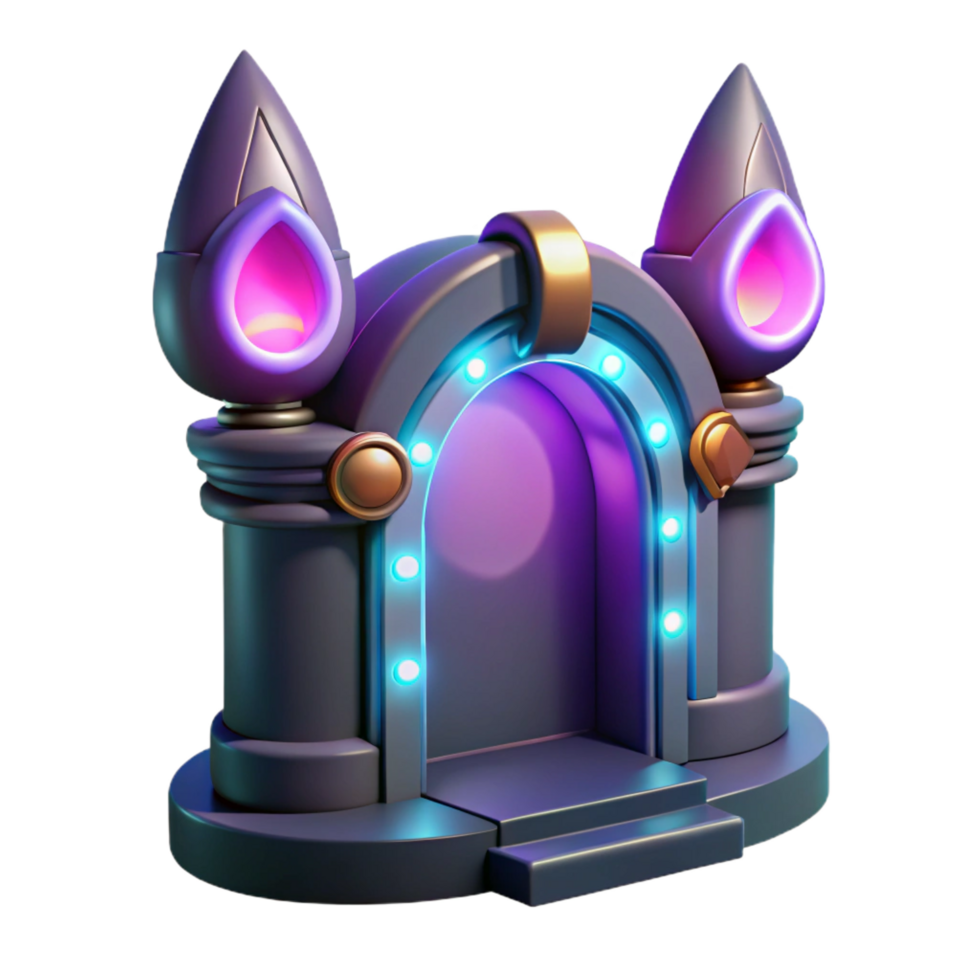 serene minimalist Magical Portal 3D Render of Fantasy Gateway high quality png