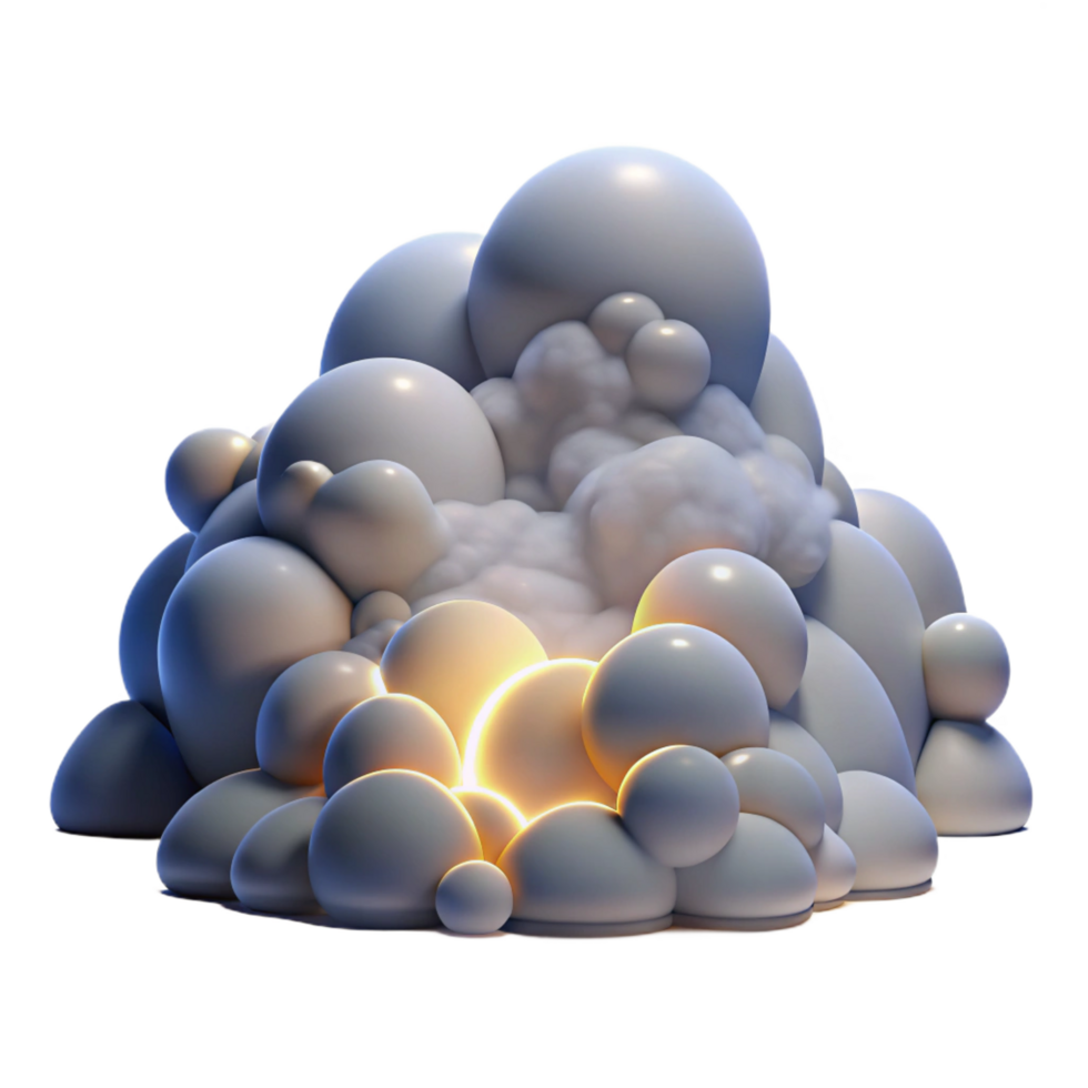 extraordinary abstract Glowing Orb Cluster Abstract 3D Render professional png