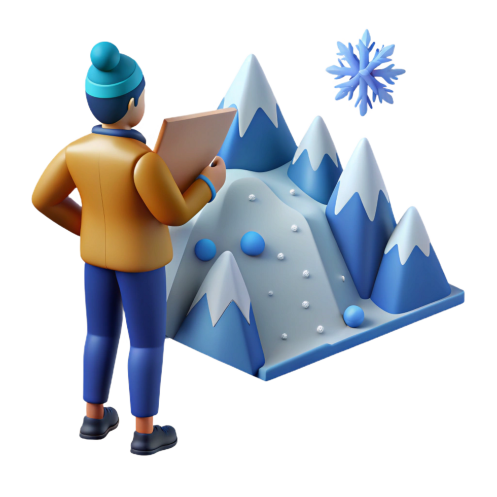 impressive minimalist Winter Landscape Study Snowy Peaks and Frozen Terrain genuine png