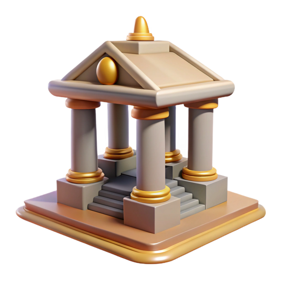 wonderful artistic 3D Model Grecian Temple with Columns and Steps authentic png