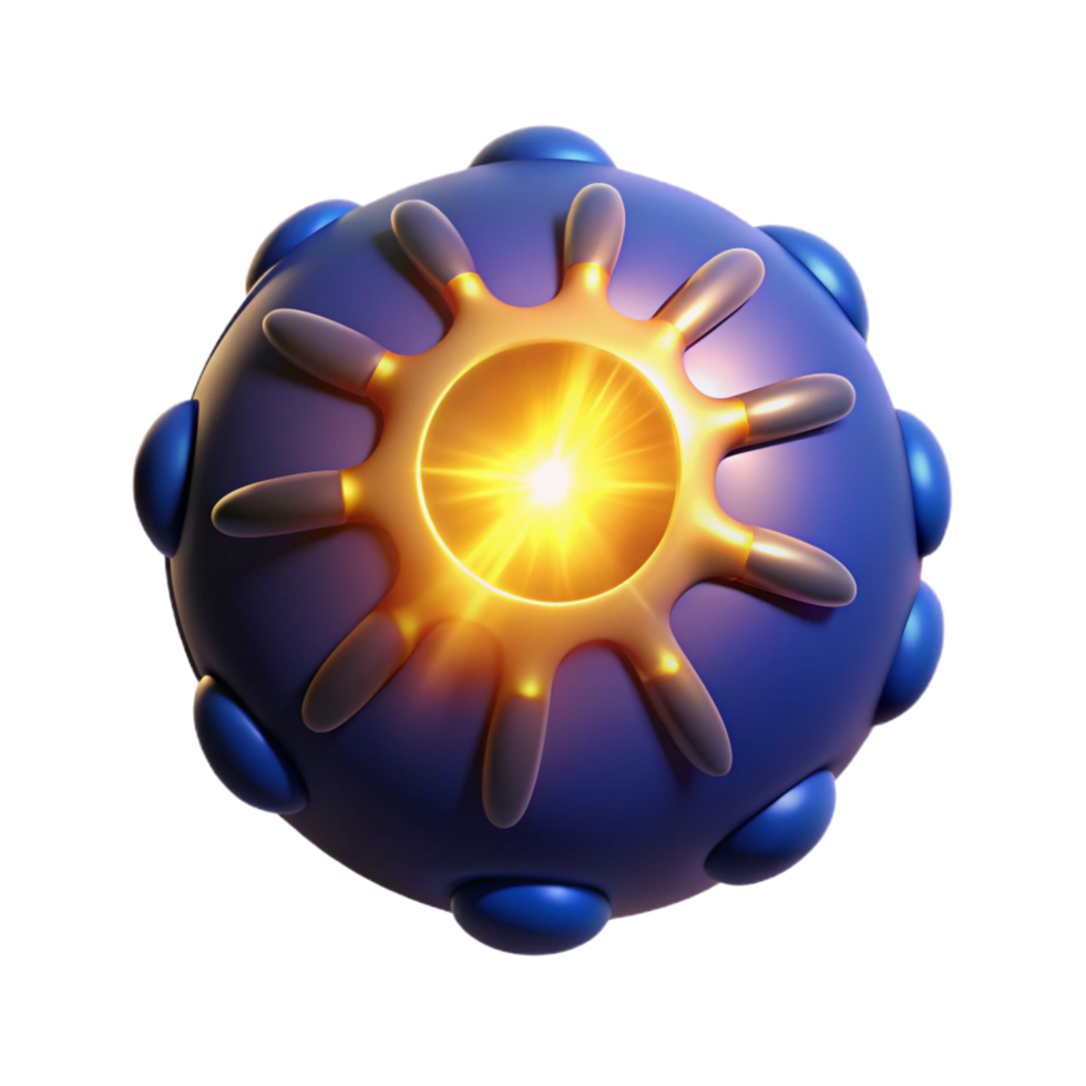magnificent classic Glowing Orb 3D Render of Abstract Sphere with Radial Design premium png