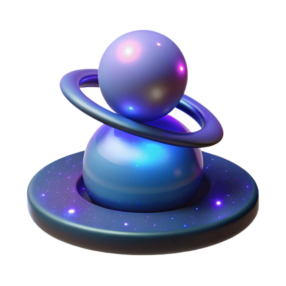 wonderful traditional Cosmic Sphere Abstract 3D Render of Celestial Bodies genuine png