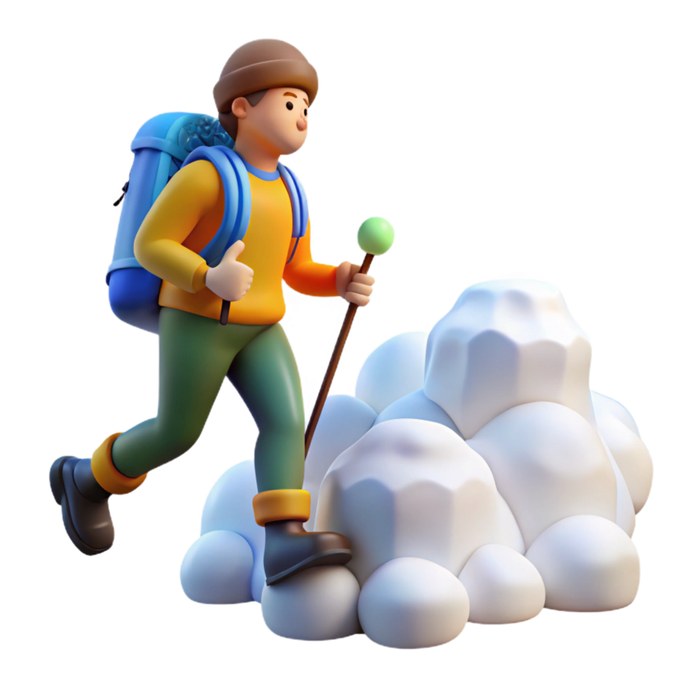 wonderful modern Adventurer Hiking Rocky Terrain original png