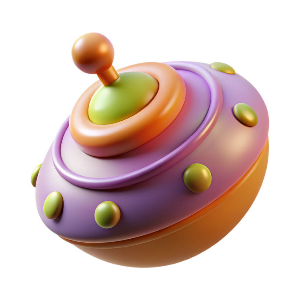 stunning modern 3D Render of Abstract Spinning Top Toy 4K png