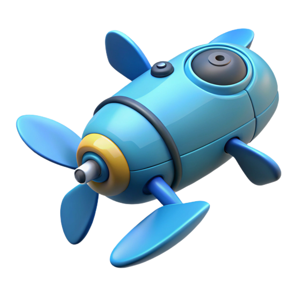 serene classic Cute Cartoon Submarine 3D Render of Playful Underwater Vehicle high quality png