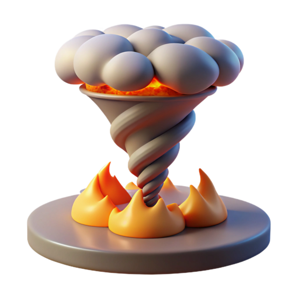 magnificent modern Fiery Vortex 3D Render of a swirling explosion genuine png