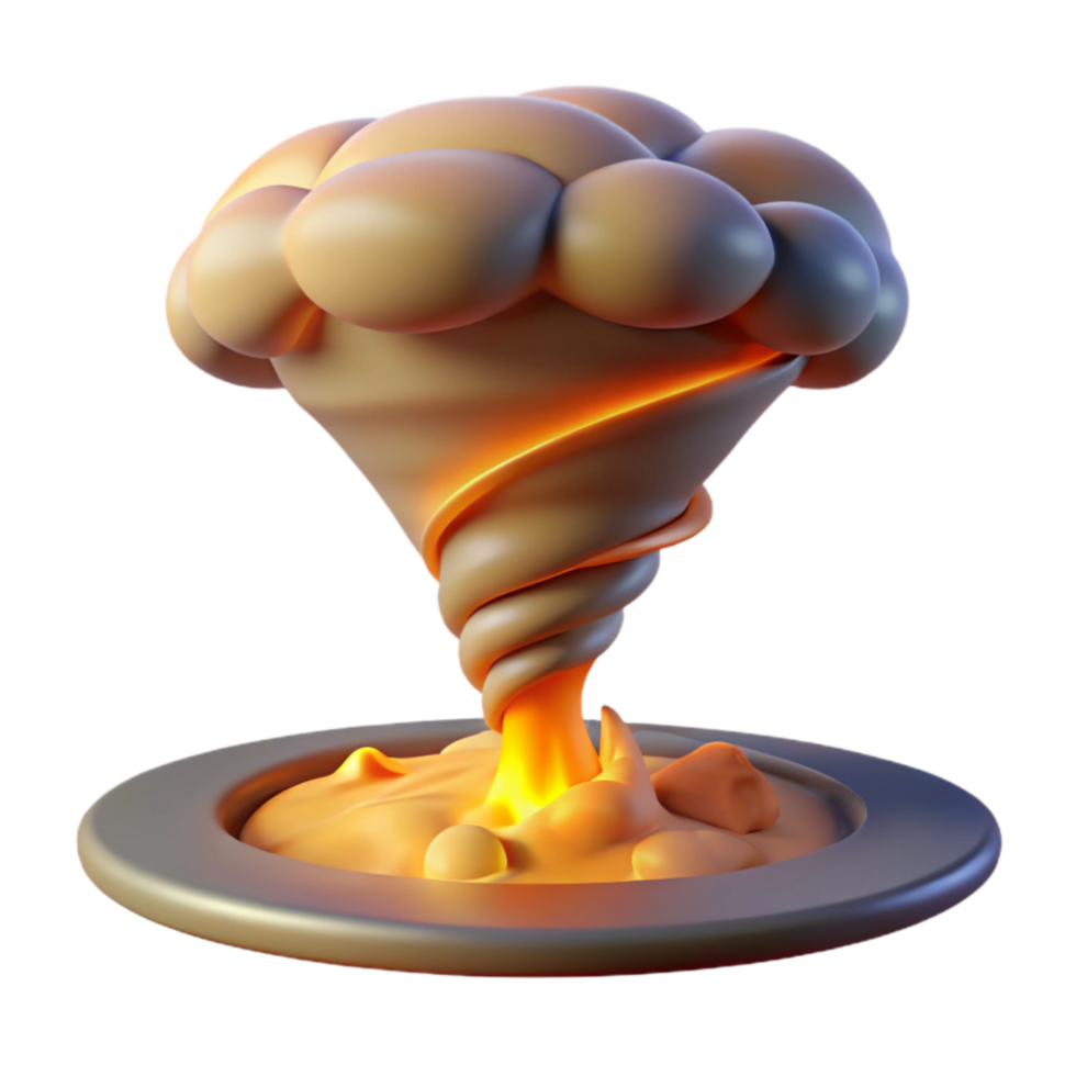 dramatic rustic Glowing Spiral Explosion, 3D Render 4K png