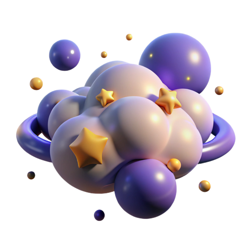 beautiful modern Cosmic Cloud 3D Render of Abstract Space Scene original png