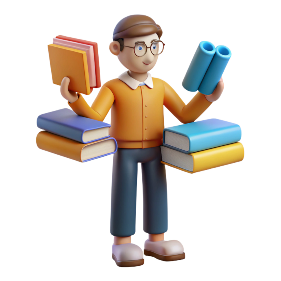 impressive vintage Student Carrying Many Books Education, Learning, Knowledge exclusive png