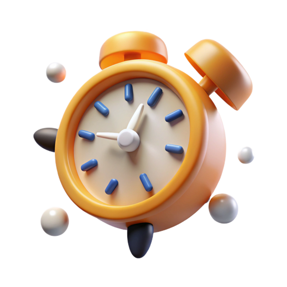 stunning creative 3D Render of a Cartoon Alarm Clock detailed png