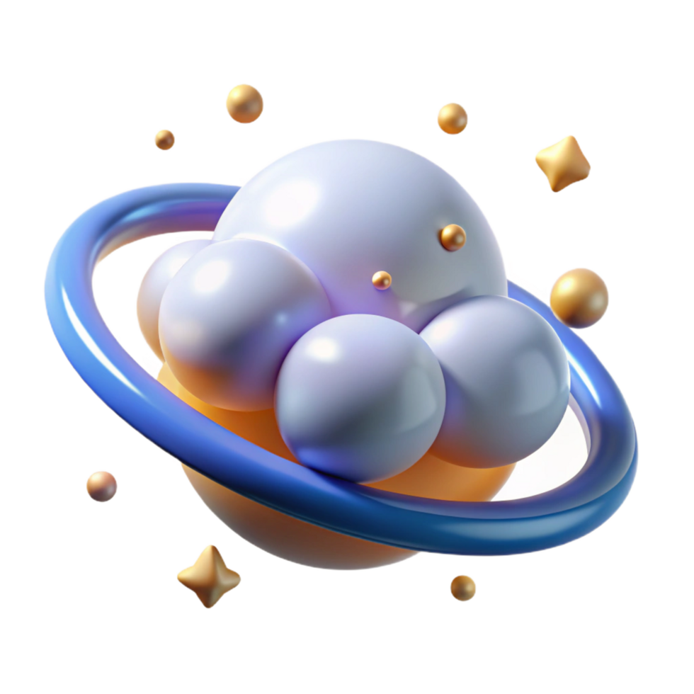dramatic creative Abstract Cosmic Sphere 3D Render of Planetary System detailed png