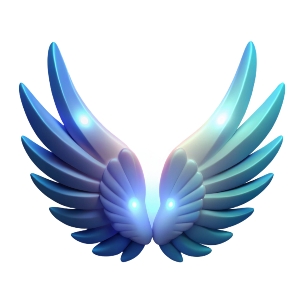 elegant rustic Glowing Angelic Wings 3D Render of Fantasy Wings professional png