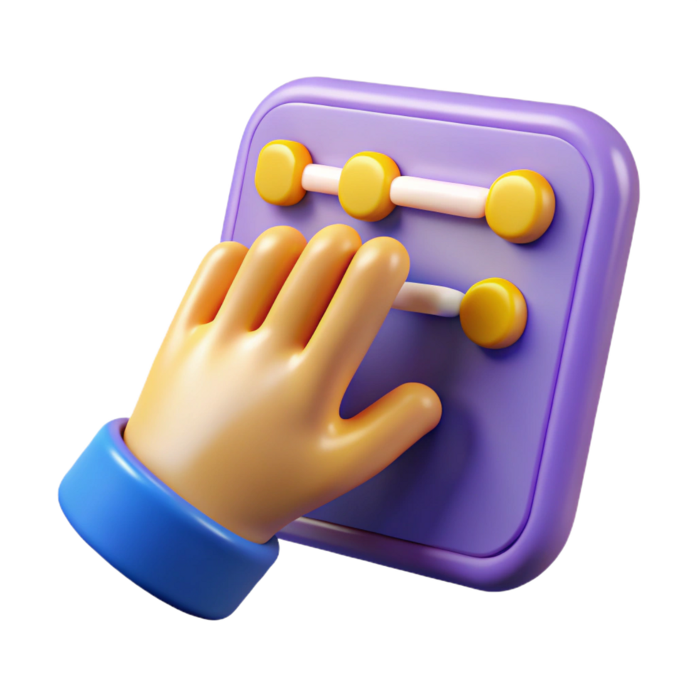 dramatic rustic 3D Hand Adjusting Interactive Settings Sliders professional png