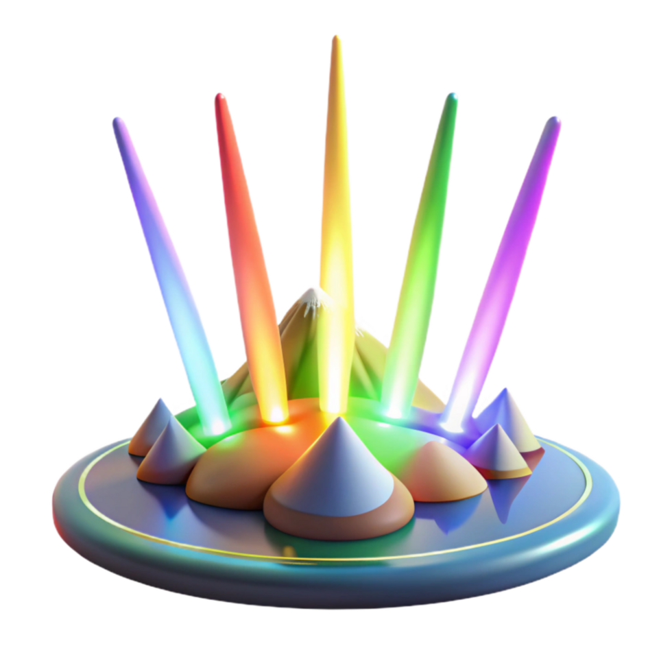 wonderful modern Rainbow Lights Illuminating Mountain Peaks genuine png