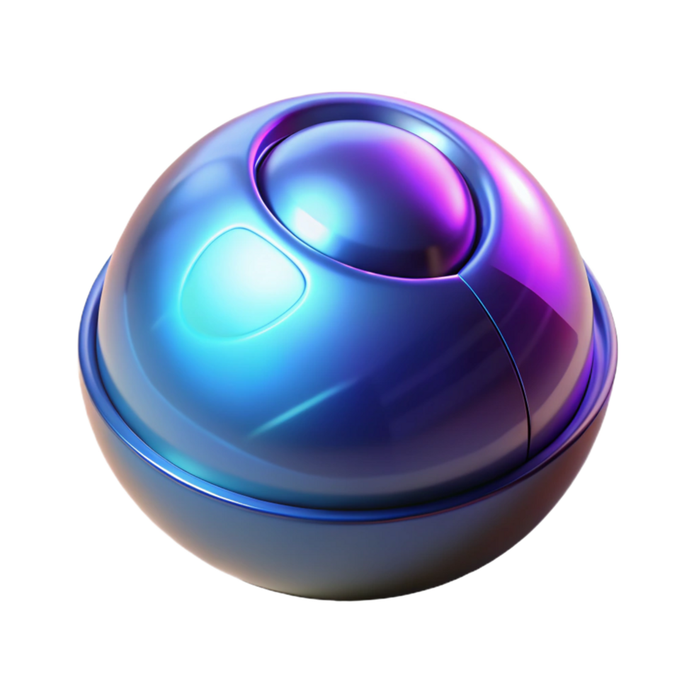 serene creative Futuristic Sphere Abstract 3D Render of a Metallic Orb premium png