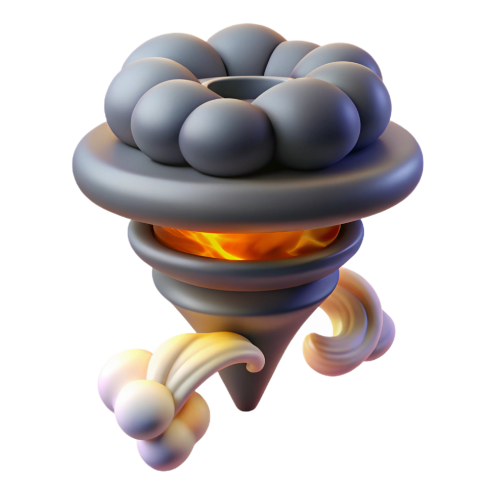 extraordinary modern Abstract 3D Render Flame, Flower, and Scroll Design genuine png