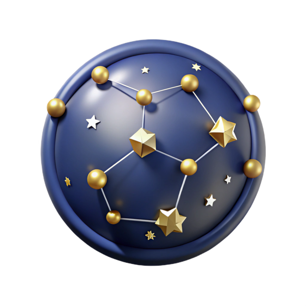impressive modern Celestial Sphere Gold Stars and Network high quality png