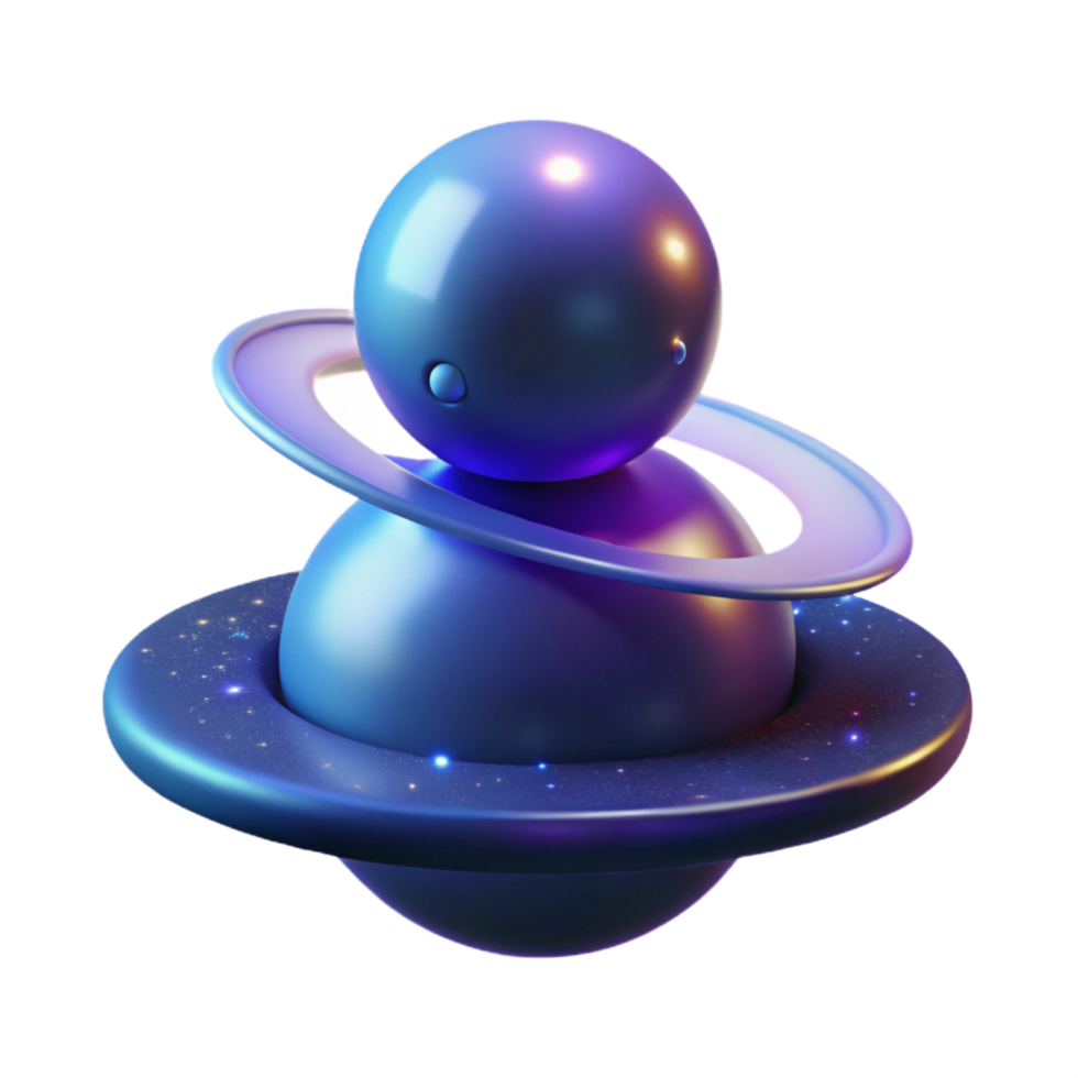impressive minimalist Cosmic Sphere 3D Render of Abstract Planetary System detailed png