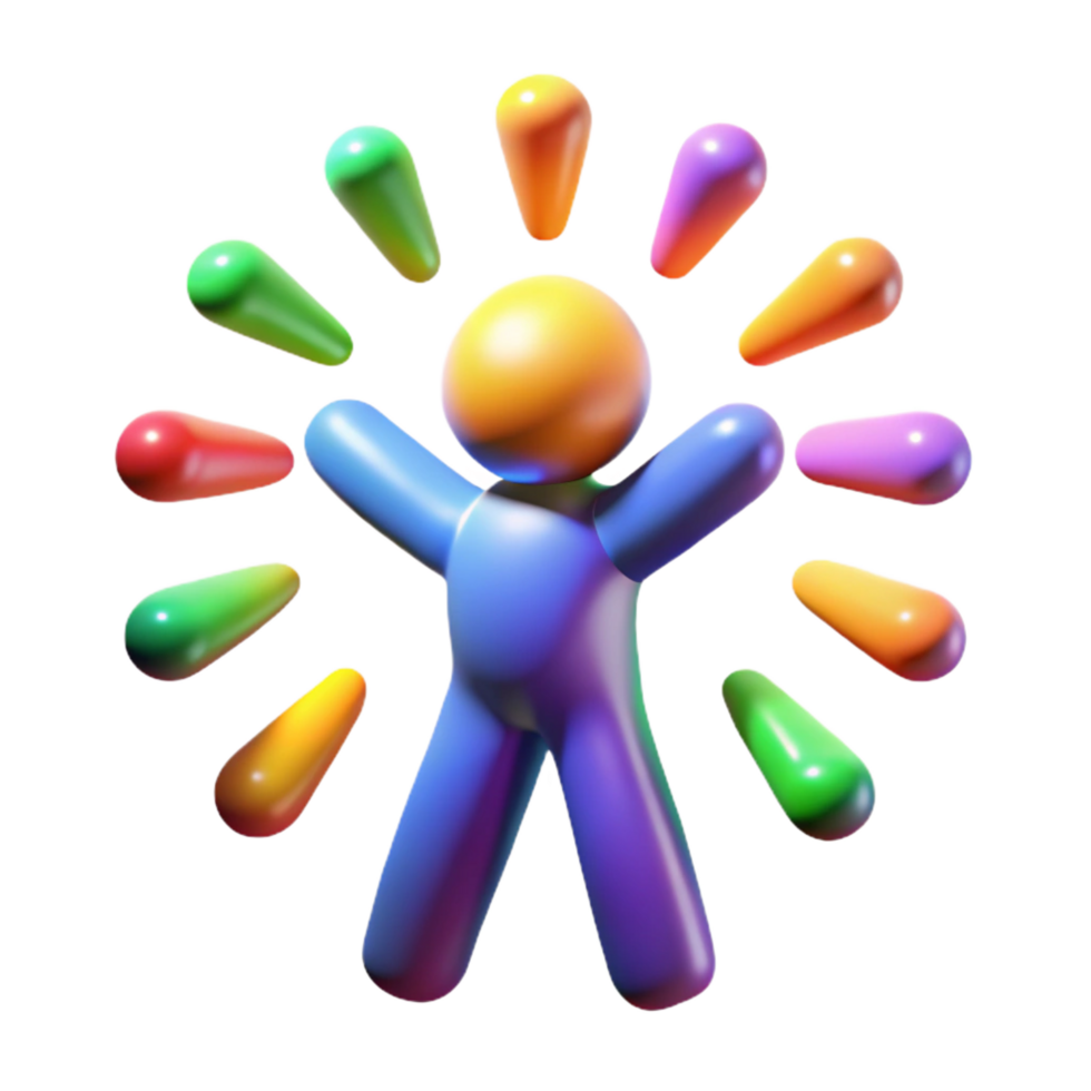 wonderful vintage Joyful Figure with Radiating Colors professional png