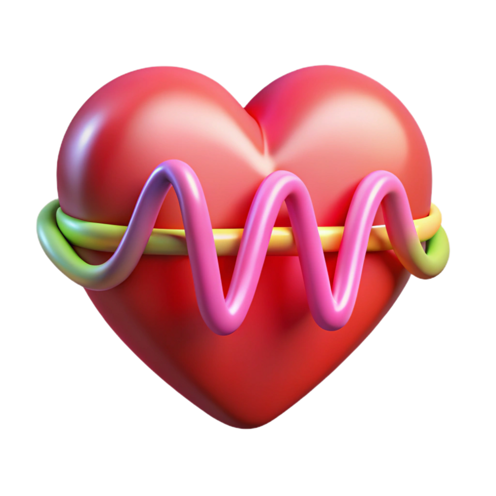 beautiful abstract Heart Health Rhythm, Wellness, and 3D Visualization exclusive png