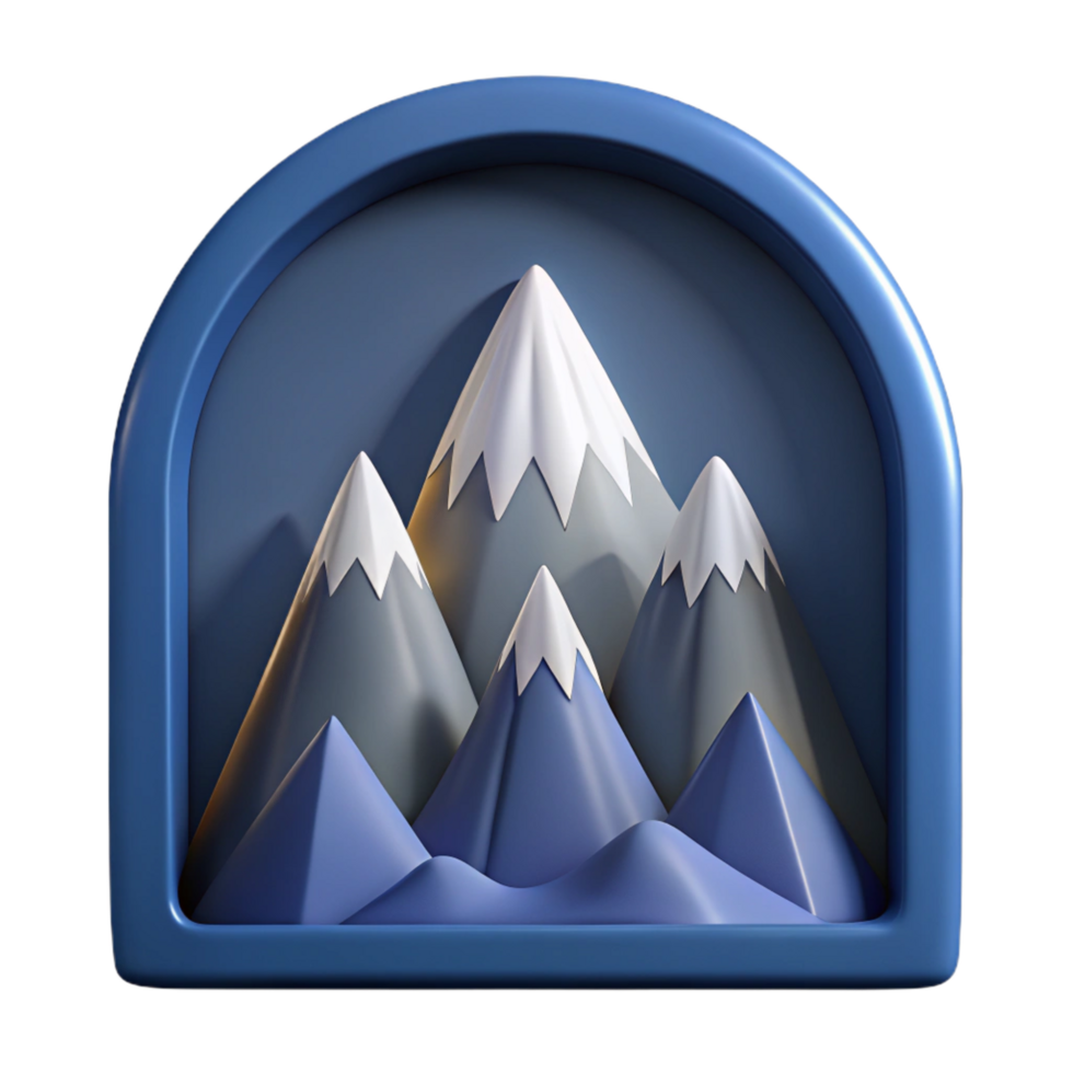 vibrant traditional Majestic Mountain Range 3D Render high quality png