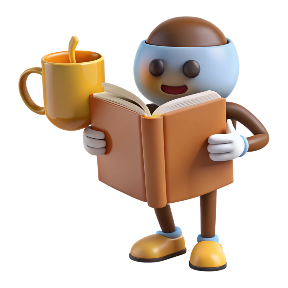 serene classic Reading with a Cup of Coffee A Relaxing Moment genuine png