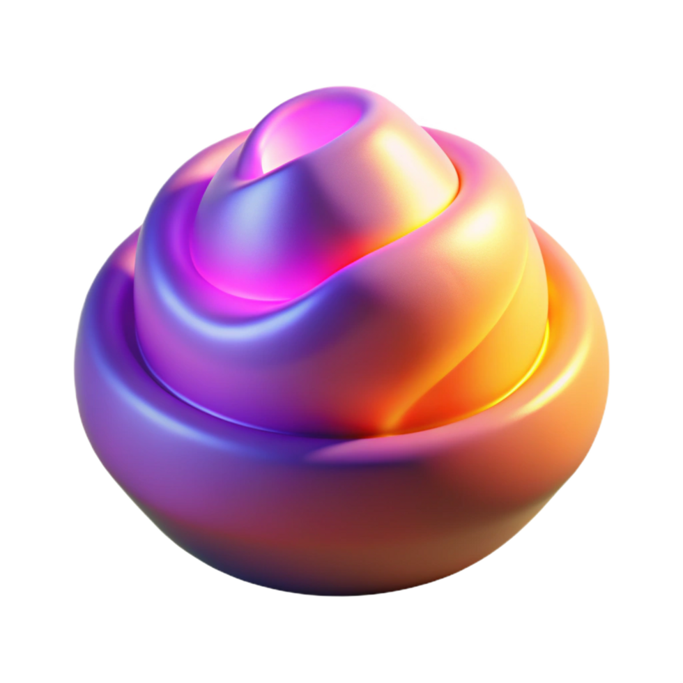 impressive artistic Abstract Swirling 3D Render Gradient Hues high quality png