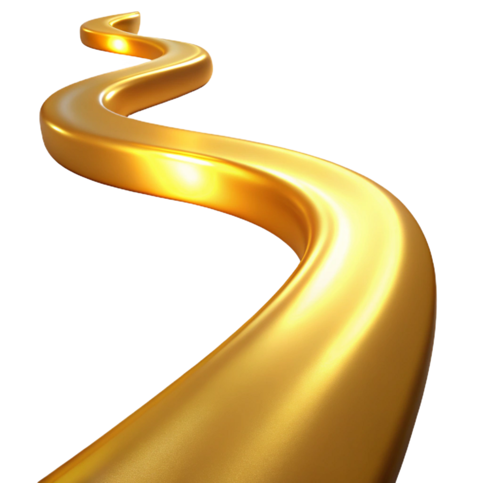 dramatic rustic Golden Path Abstract 3D Wave Design genuine png
