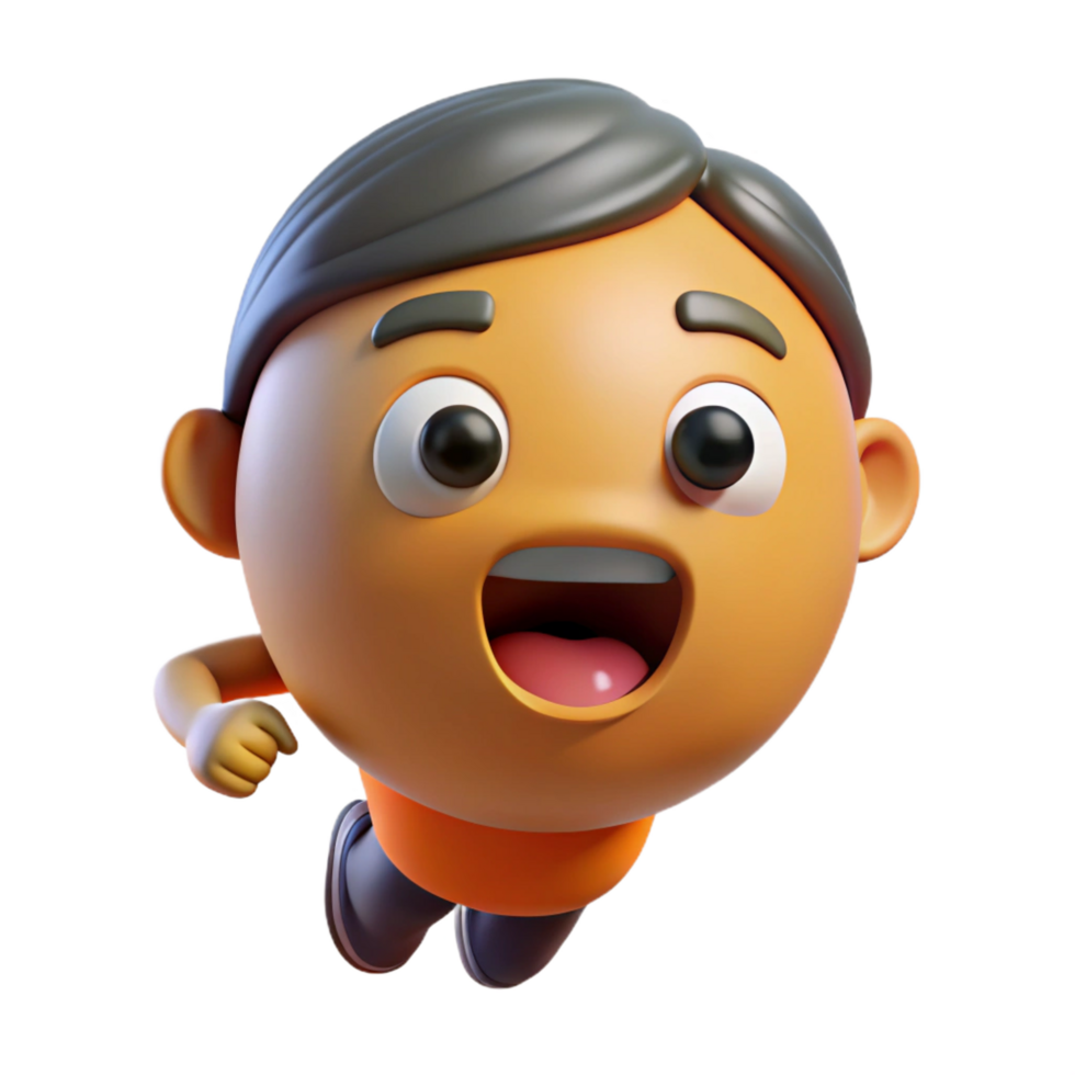 wonderful classic 3D Animated Boy Joyful, Surprised Expression high resolution png