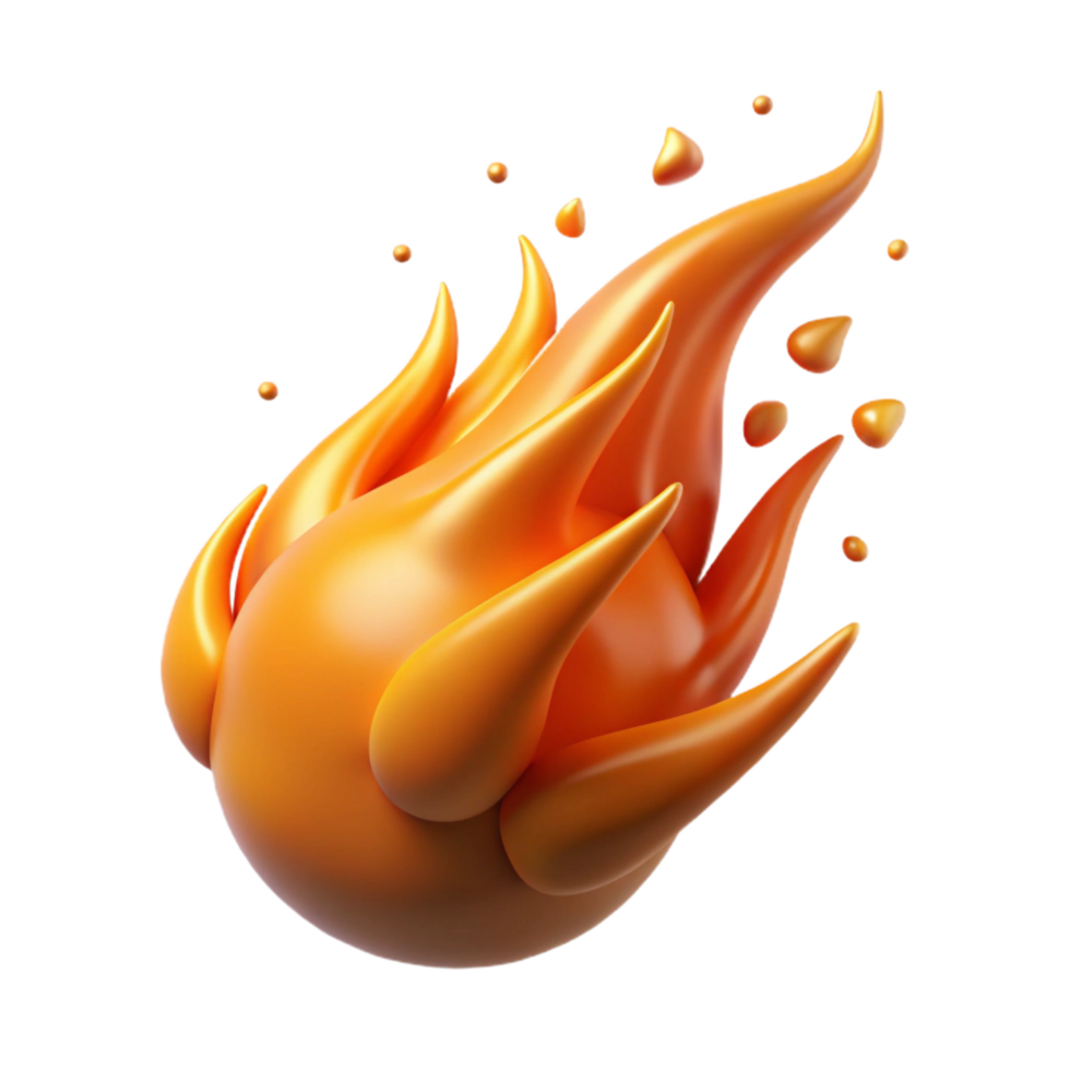 serene traditional Fiery Orb 3D Render of Abstract Flame high resolution png
