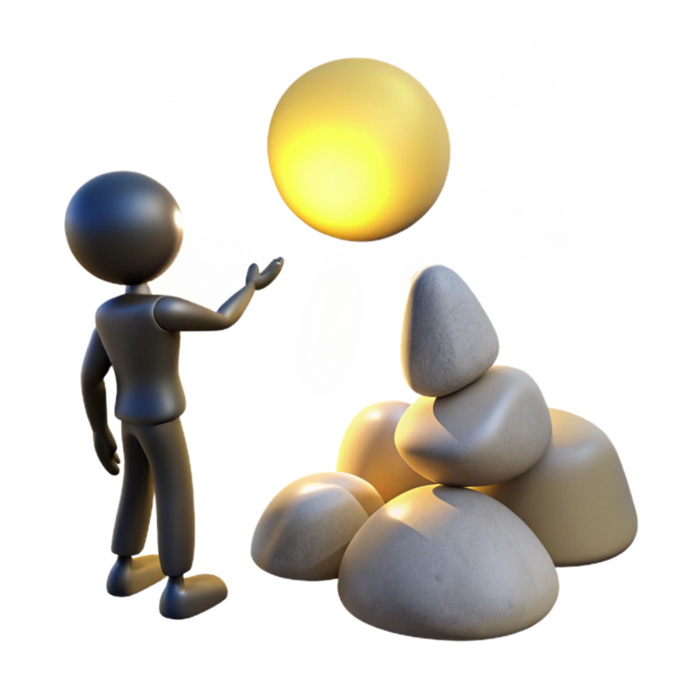 dramatic minimalist Achieving Balance Mindfulness, Stones, and Inner Light detailed png