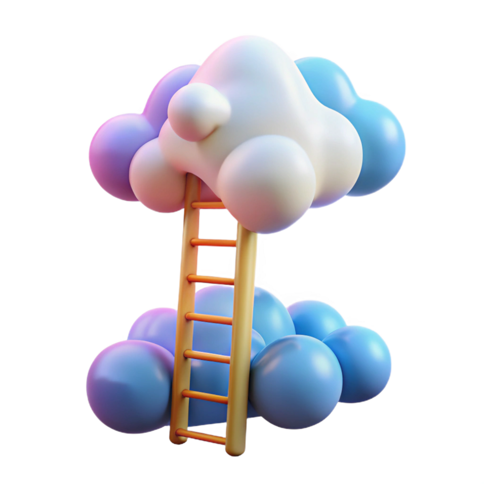 magnificent creative Ladder to the Clouds Reaching for Dreams professional png