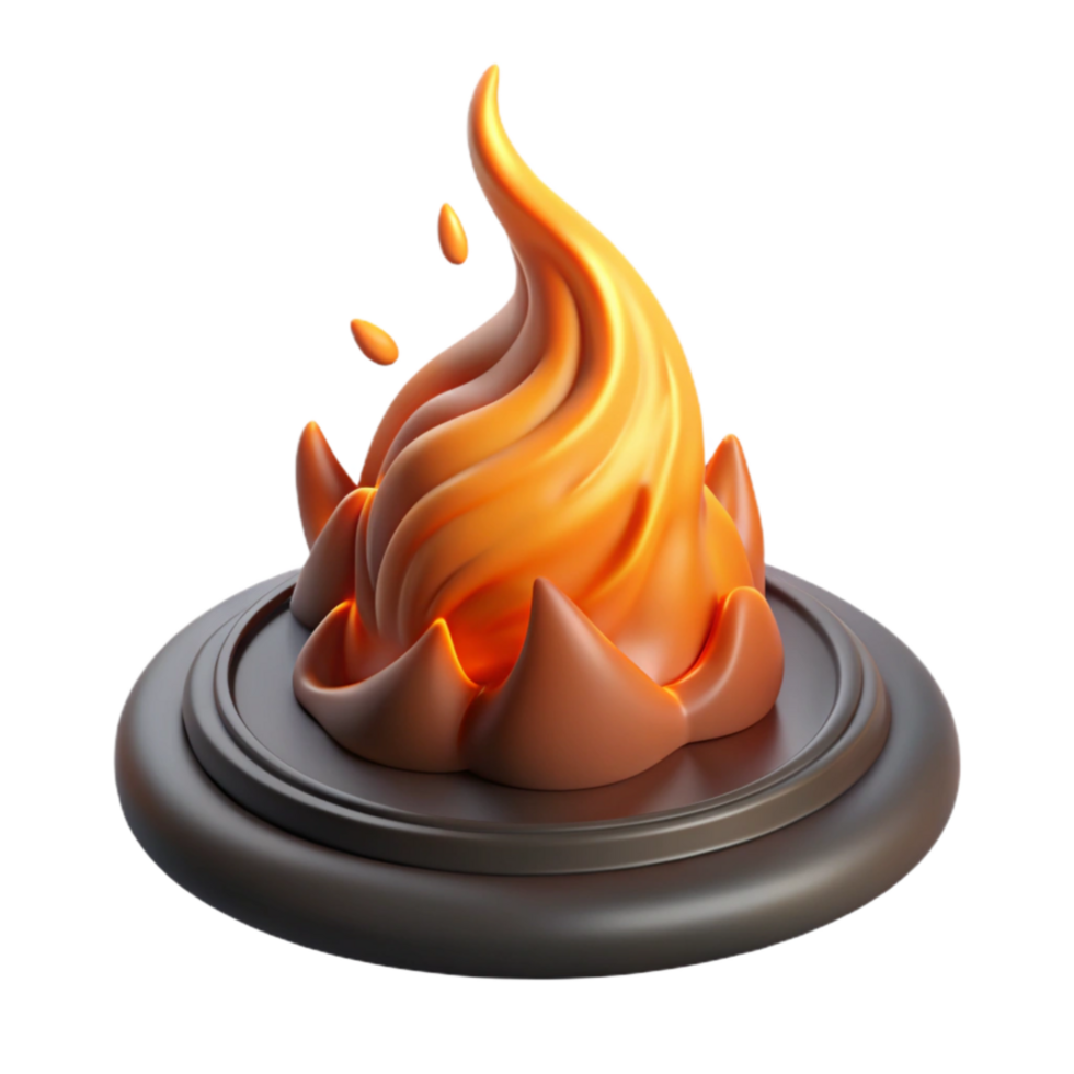 beautiful abstract Stylized Flame 3D Model Animated Fire Icon exclusive png