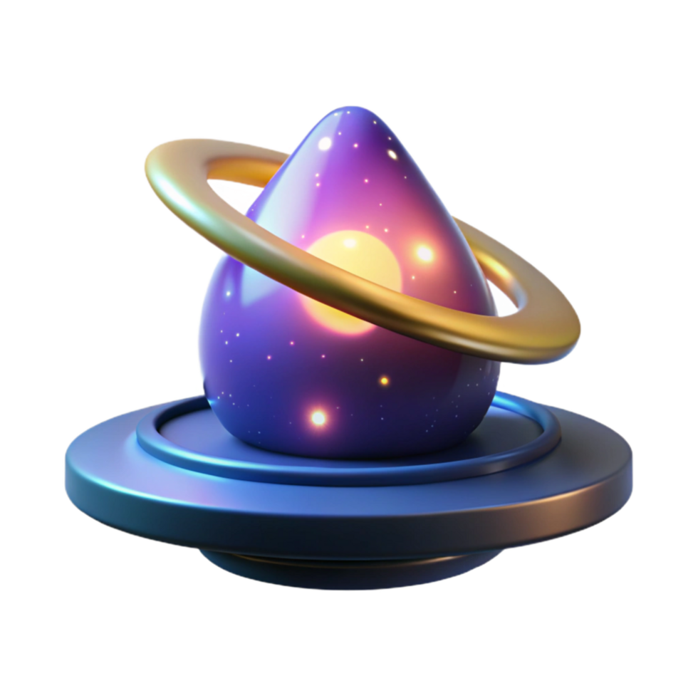 extraordinary rustic Cosmic Egg 3D Render of Celestial Orb professional png
