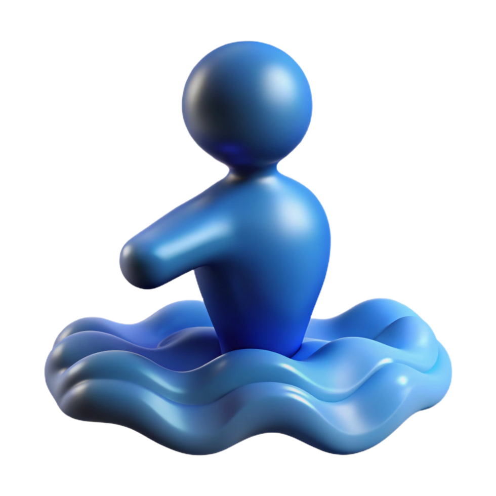 vibrant traditional Person Submerged in Water Coping with Overwhelm exclusive png